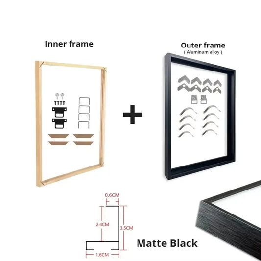 Canvas Prints Painting DIY Frame Kit Multi-color Metal Aluminum Outer Frame and Wooden Inner Frame for Home Decoration Peaceful Pleasures Health and Wellness