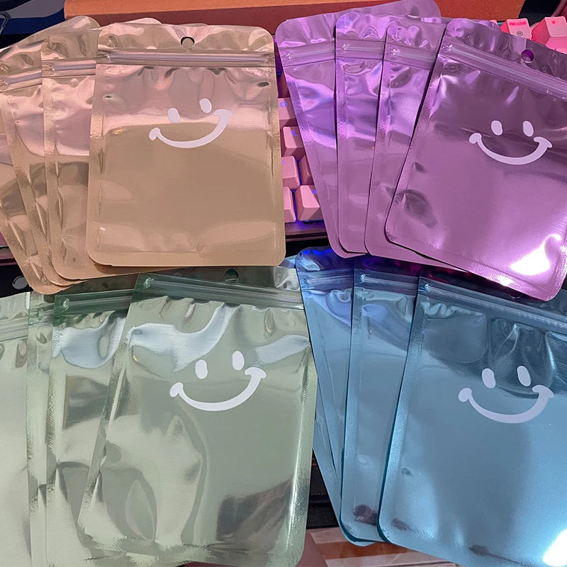50Pcs Holographic Mylar Bags | Smell Proof Resealable Clear Window