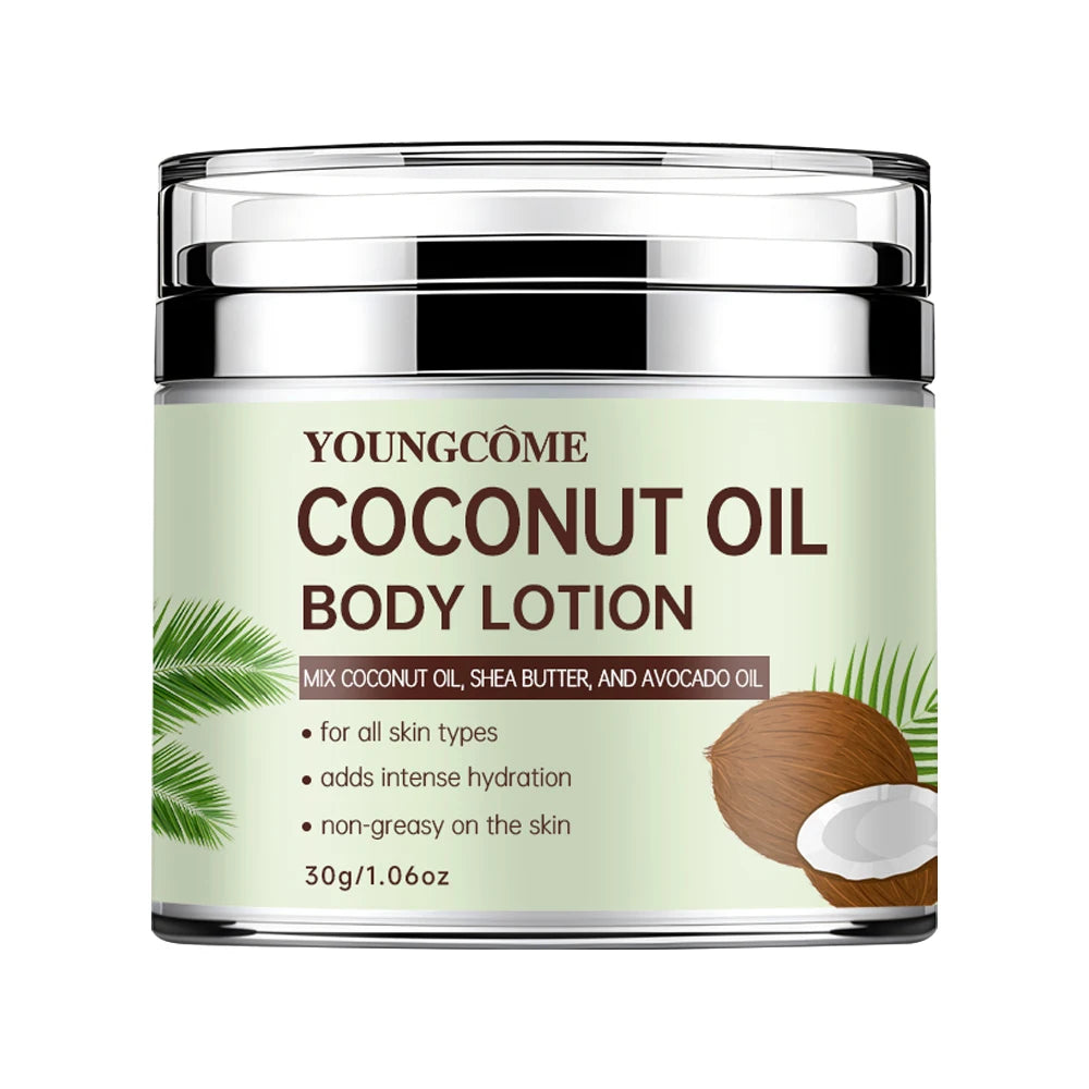 YOUNGCOME Coconut Oil Body Lotion with Cocoa Butter & Avocado Oil - Deep Hydrating Non-Greasy Moisturizer for All Skin Peaceful Pleasures Health and Wellness 30G