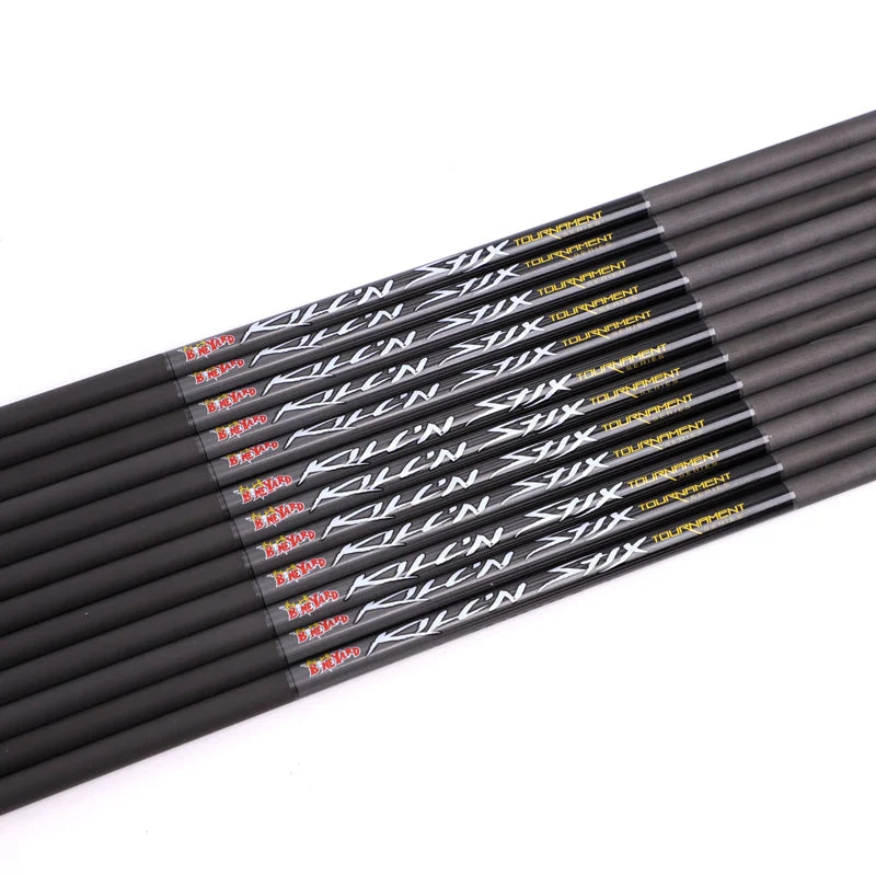 12 Spine Pure Carbon Arrow Shafts ID Recurve Compound Traditional Bow