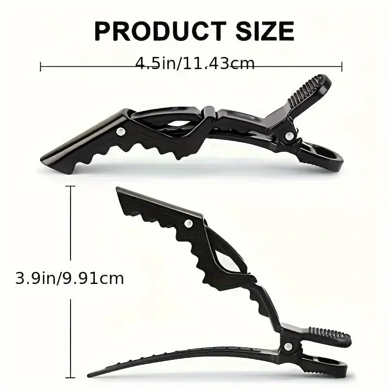 1/6pcs Black Alligator Hair Clips - Salon-Grade Non-Slip Grip, Wide Teeth & Double-Hinged for Hair Styling Clip Supplies Peaceful Pleasures Health and Wellness