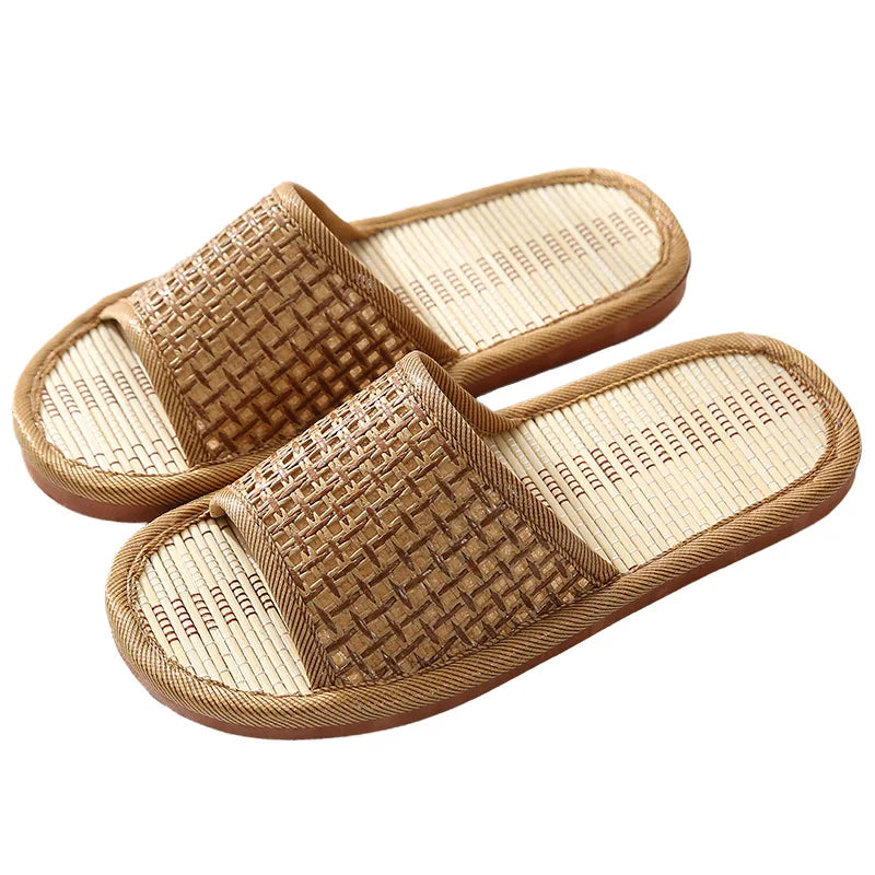 Rattan Woven Indoor Slippers | Unisex Cooling Summer Slides