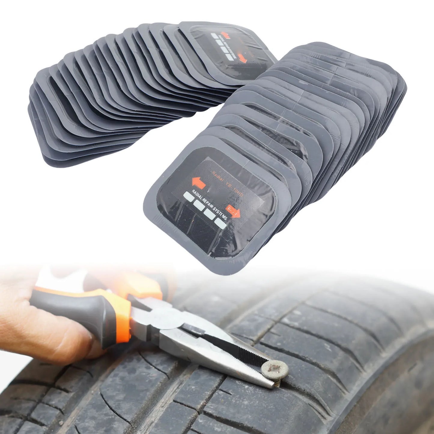 40-Pack Radial Tire Repair Patches 65x80mm – Cars & Trucks