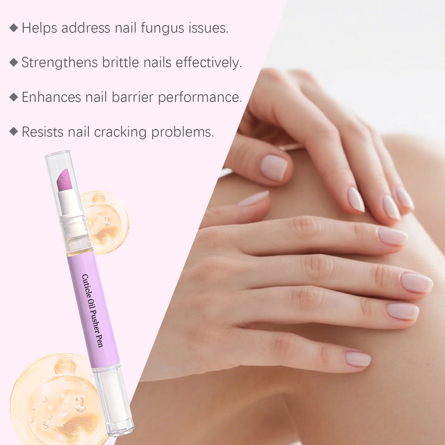 2-in-1 Cuticle Oil Pusher Pen | Ceramic Nail Care Tool