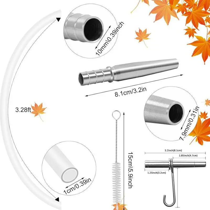 Stainless Steel Maple Syrup Tapping Kit – 4-Set with Hooks Maple Tapping Kit Peaceful Pleasures Health and Wellness