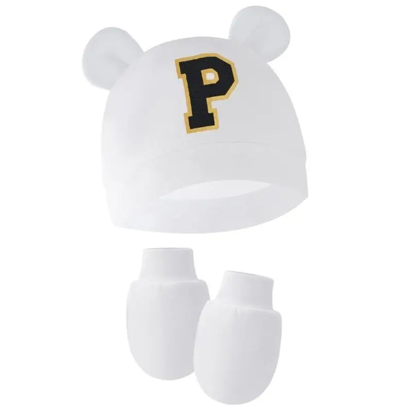 Newborn Hat & Mittens Set | Breathable Cotton, 0–3 Months Newborn Hat & Mittens Set Peaceful Pleasures Health and Wellness Letter P China Mainland