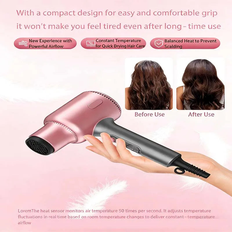Professional 1900W Hair Dryer Powerful Dc Motor Hot and Cold Wind Blow Hair Dryer With Concentrator Peaceful Pleasures Health and Wellness