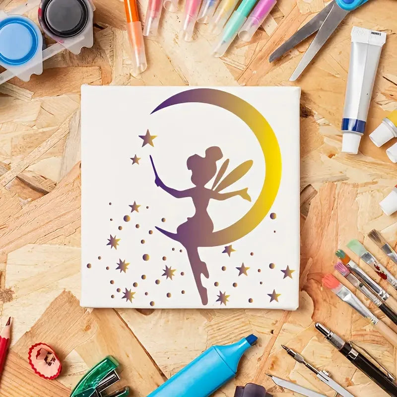 Bview Art 9-Piece Moon Fairy Reusable Stencils DIY Crafting Templates