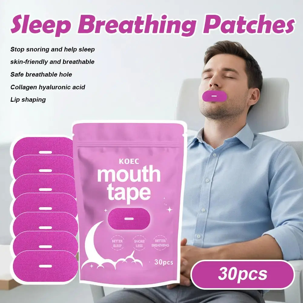 30pcs Soft Cloth Mouth Closing Patch Mouth Tape Sleep Strip Comfortable Portable Lip Sticker For Night Sleep And Travel Peaceful Pleasures Health and Wellness