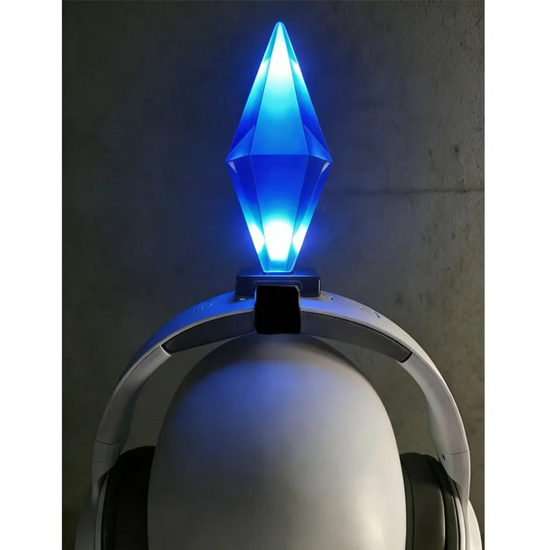 Bold Glowing Green Shard Velcro for Headband, Eye-Catching LED Flashing Plastic Patch, Cosplay Party Prop for Gamers Anime Fans Peaceful Pleasures Health and Wellness blue light - Velcro