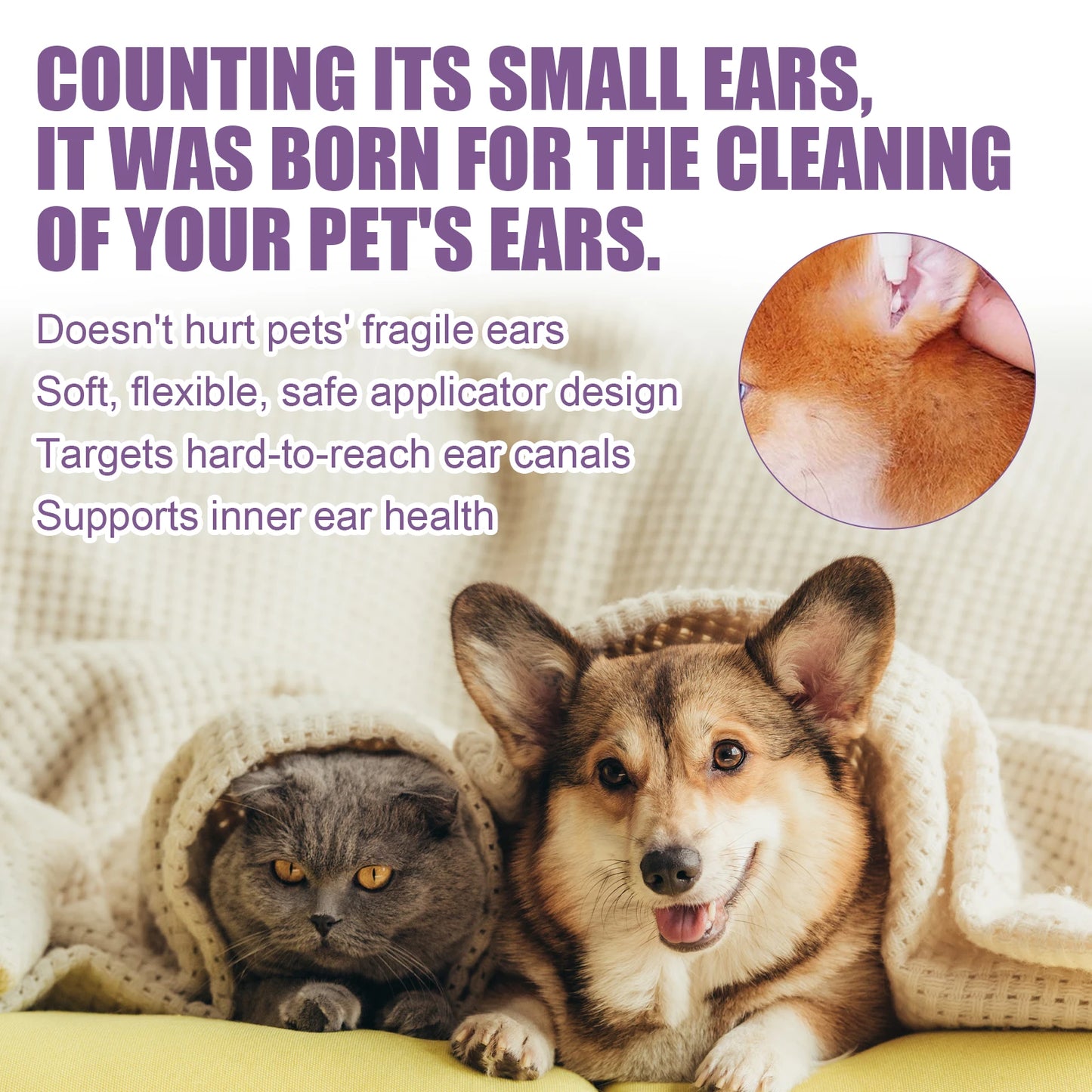 YEGBONG Pet Ear Cleaner Dogs & Cats – Natural Ear Wash 118ml