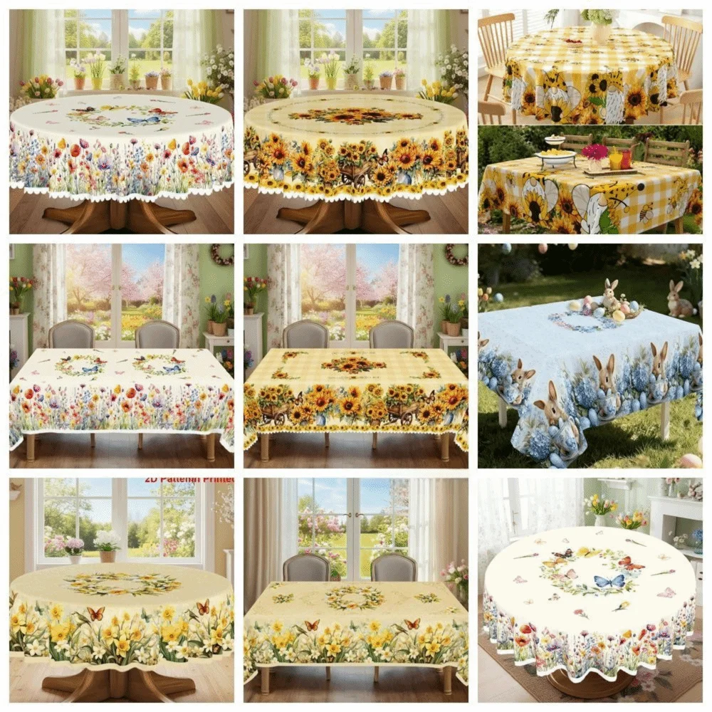 Floral Jacquard Tablecloth | Waterproof Holiday Table Cover