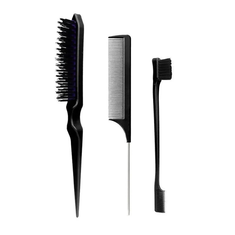 3-Piece Hair Comb Set | Tail Comb, Row Comb & Eyebrow Brush