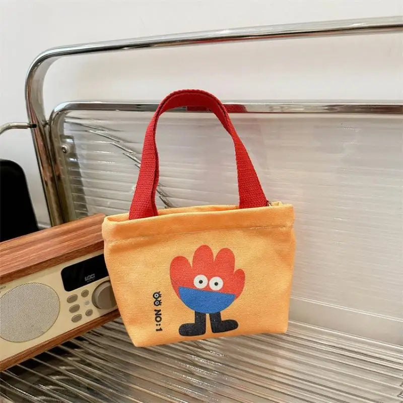 Korean Style Mini Canvas Handbag – Cute Cartoon Tote Bag