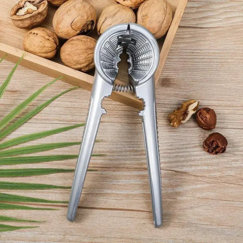 2026 Silvery Metal Multi Functional Walnut Clip Household Nut Shelling Tools Suitable for Walnuts Chestnuts and Hazelnut Tools Peaceful Pleasures Health and Wellness 1PC