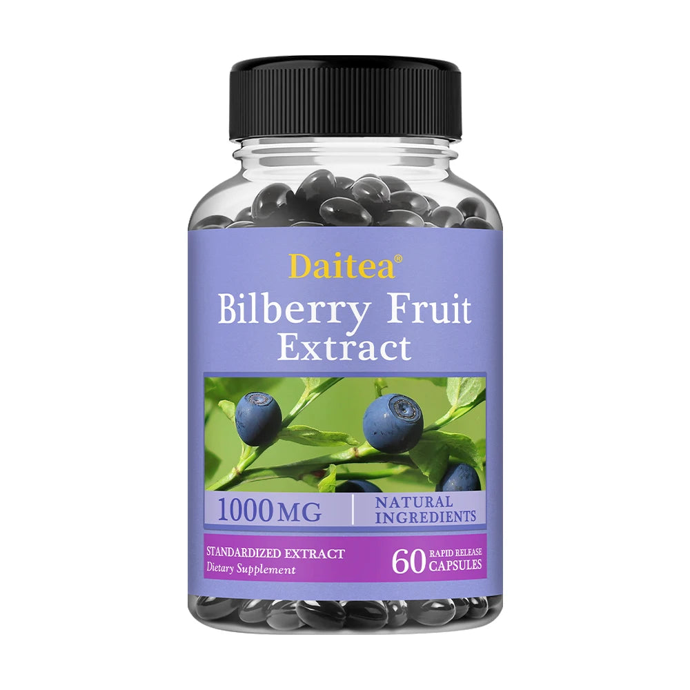 Bilberry Extract-Eye Health Supplement,Supports Vision,Brightens Eyes,Nourishes Eyes,Enhances Vision Health Dietary Supplement Peaceful Pleasures Health and Wellness 60 count-1 bottle