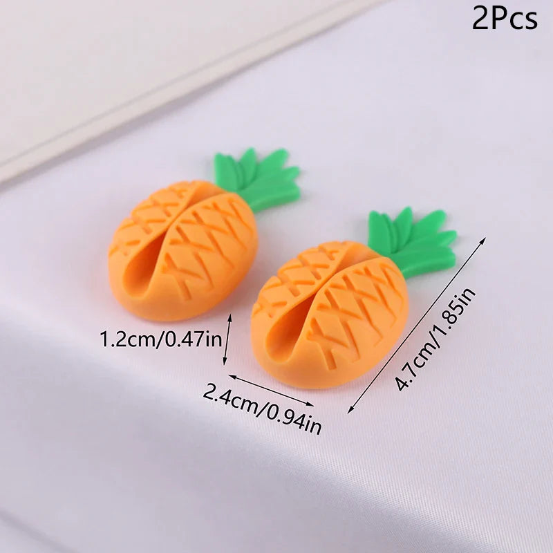 Cute Pineapple Cable Winder Cord Organizer Clips – 2/4 Pack