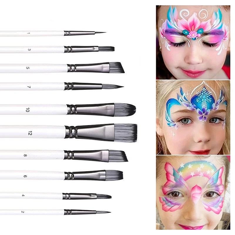 12-Piece Paint Brush Set – Nylon, Acrylic, Watercolor, Oil