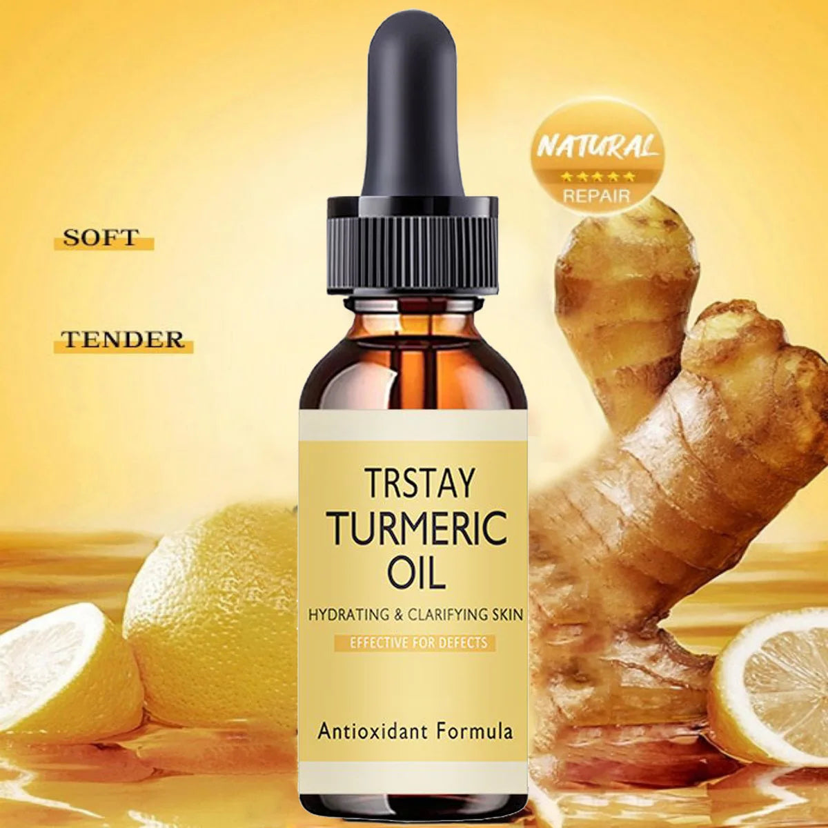 New Turmeric Oil Glow to Facial Lightening Serum For Black Brown Skin Leg Hand Body Whitening for Dark Skin beauty health Peaceful Pleasures Health and Wellness
