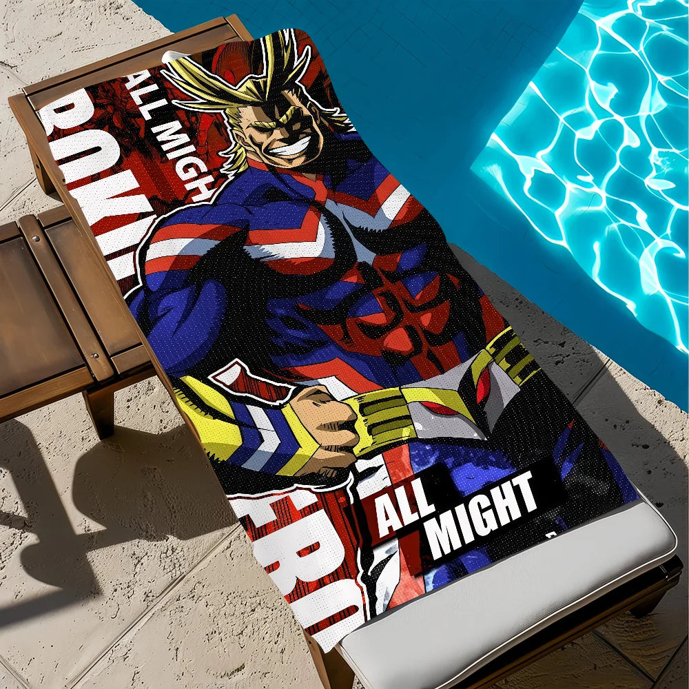 All Might Anime Quick-Dry Beach Towel | Gym, Travel & Pool Quick-Dry Beach Towel Peaceful Pleasures Health and Wellness z1 STJ80x160CM
