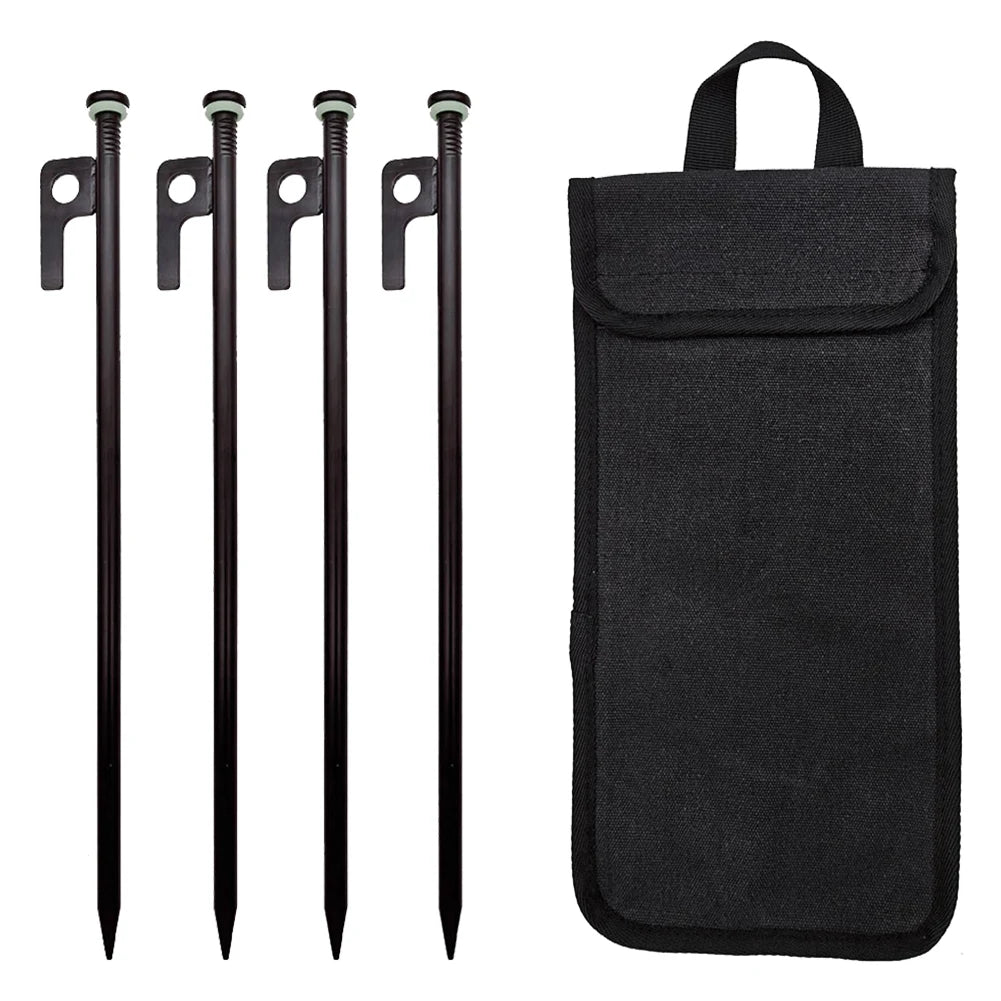 Forged Steel Tent Stakes 4/8Pcs – 30cm Heavy Duty Pegs & Bag