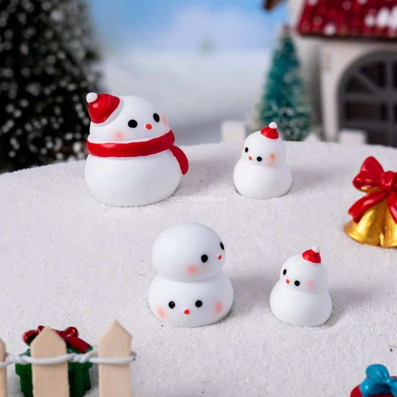 1pcs Cartoon Christmas Snowman Micro Landscape Ornament Miniature Figurines DIY Home Decoration Accessories New Year Gifts Decor Peaceful Pleasures Health and Wellness