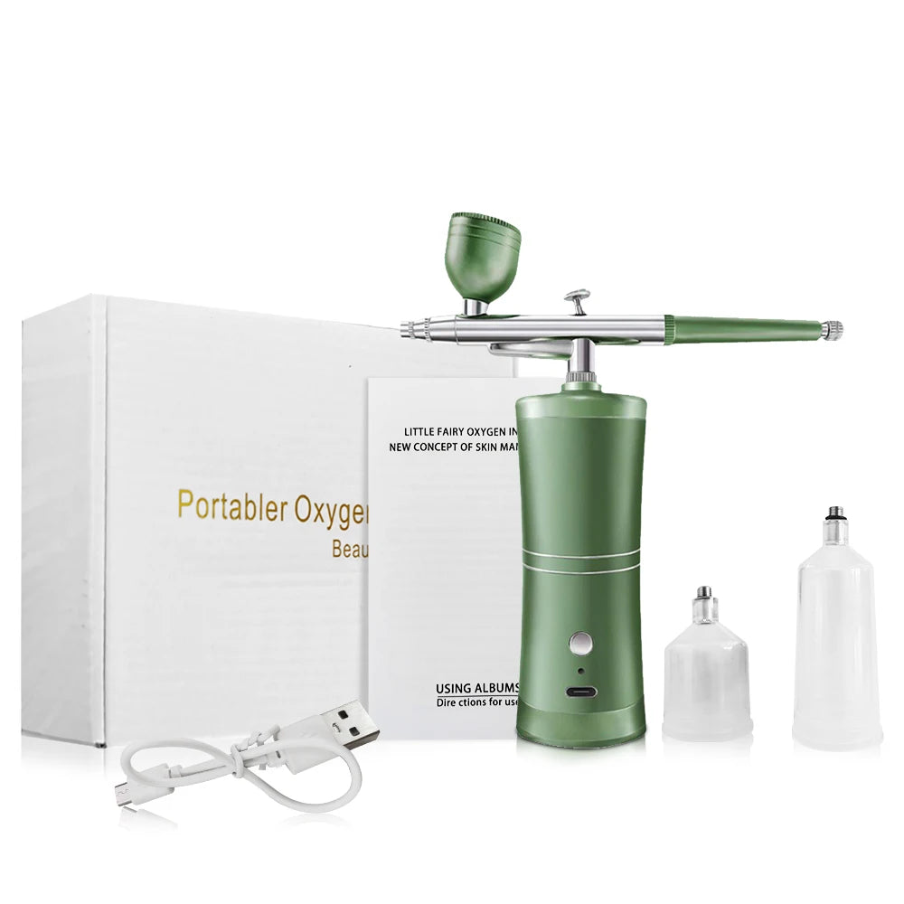 Airbrush with Compressor Mini Spray Gun for Painting Modeling Wall Paint Portable Paint Spray Gun Airbrush Kit with Compressor Peaceful Pleasures Health and Wellness Green