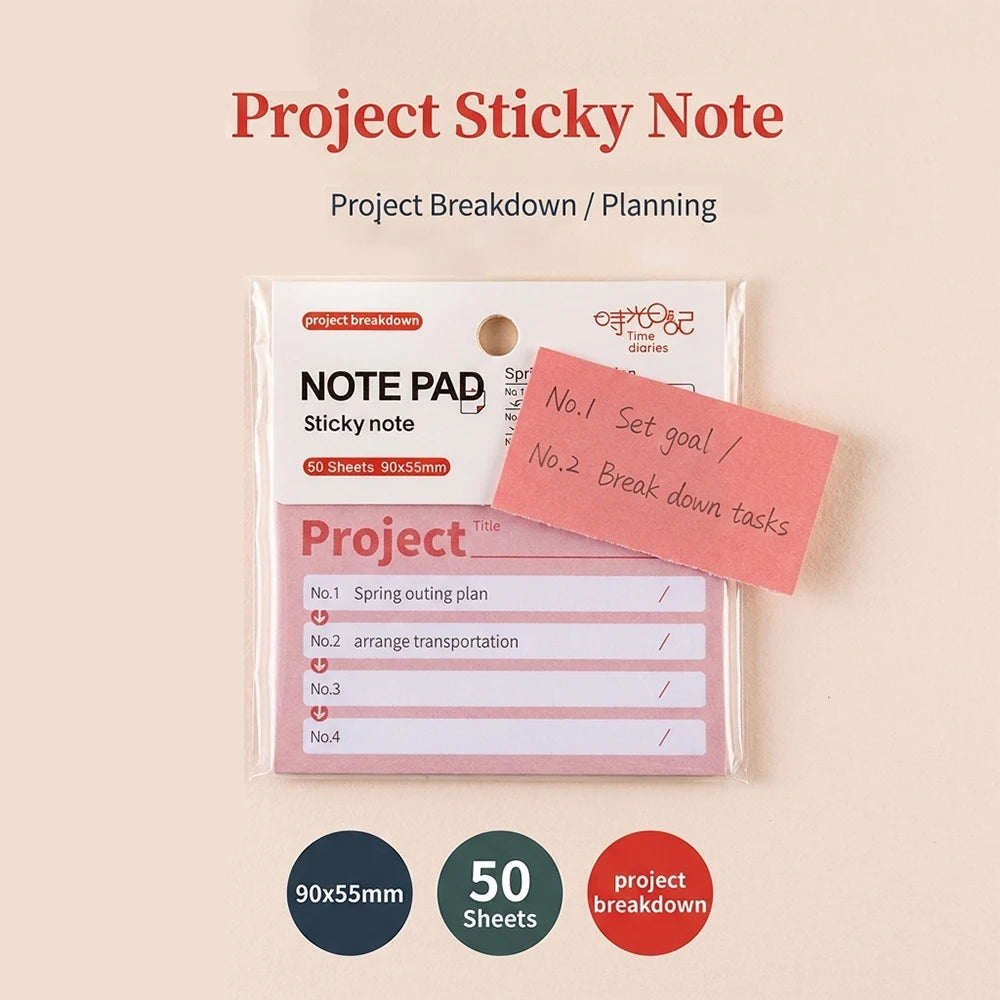 50 Sheets Multi Scene Functional Sticky Notes Colored Memo Pads