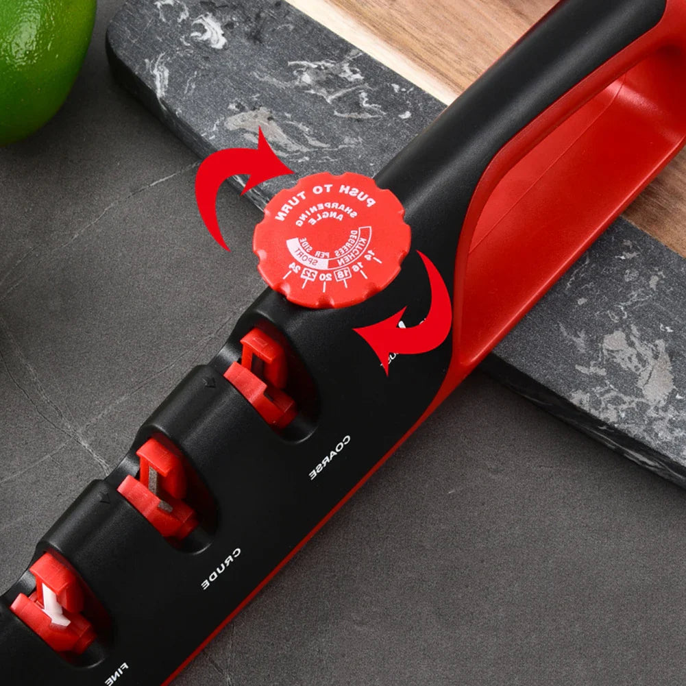4-Stage Ceramic Knife Sharpener – Adjustable Angle, Non-Slip