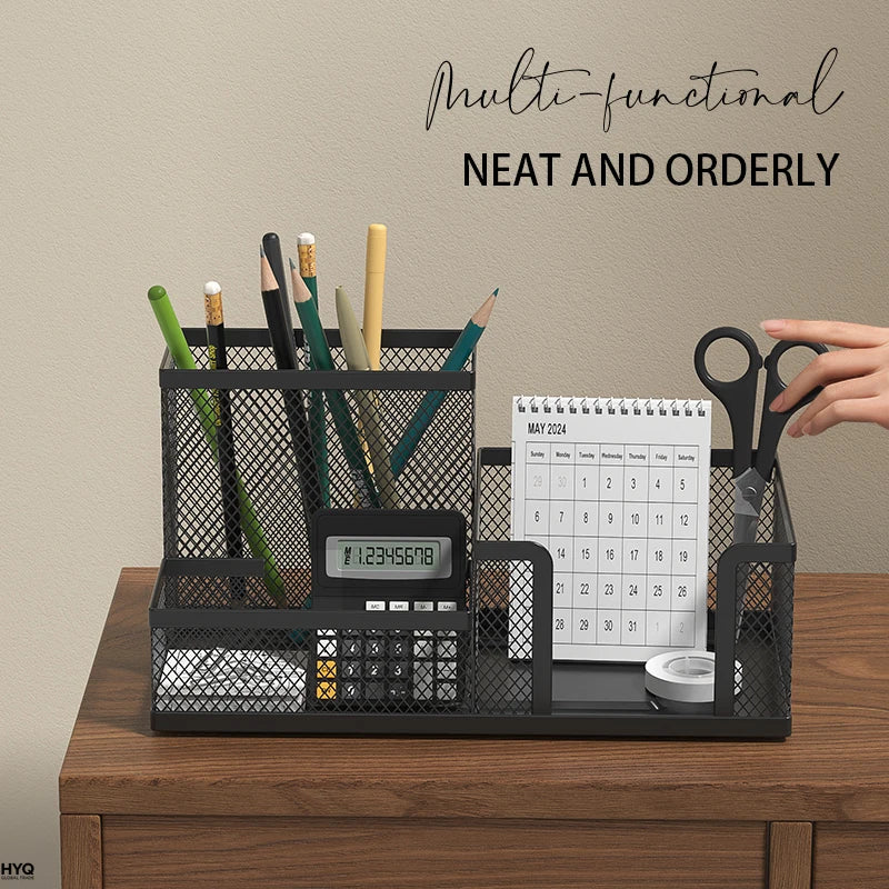Mesh Desk Organizer Office Supplies Caddy Pencil Holder Storage