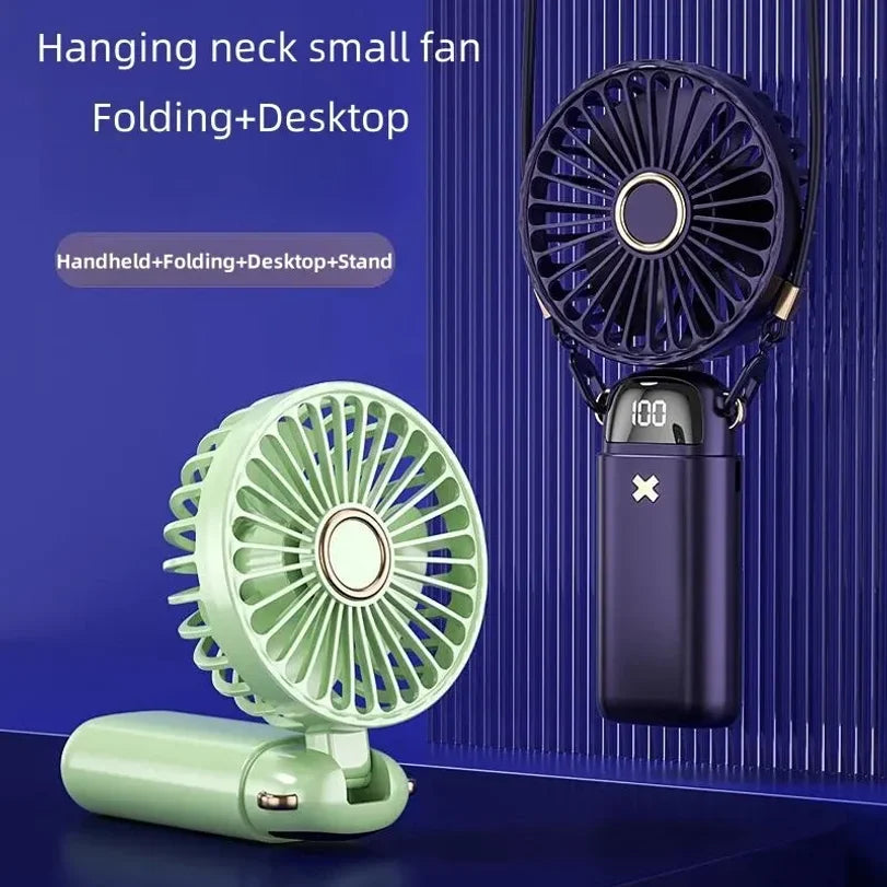 Mini Portable Fan 5-Speed USB Handheld & Neck Fan with Stand