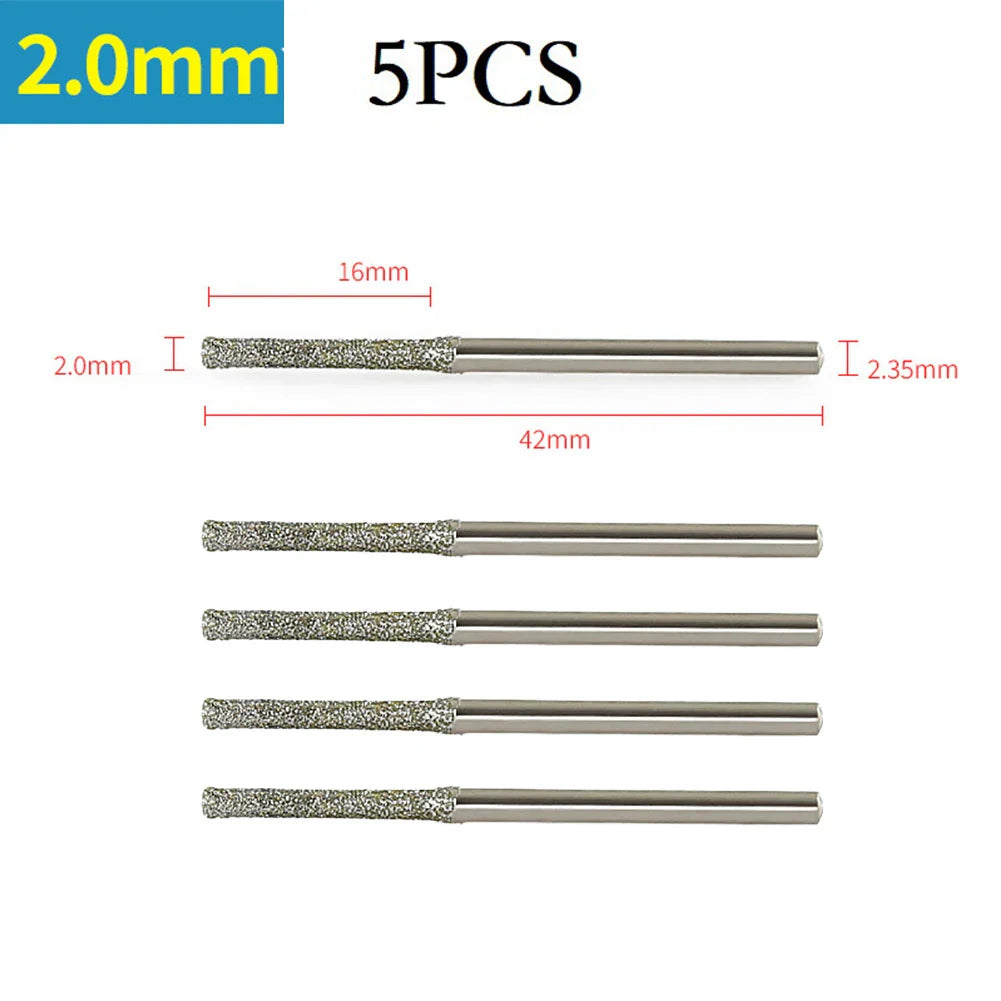 Diamond Drill Bits for Glass & Jewelry – 5 Pack (0.8–2.5mm)