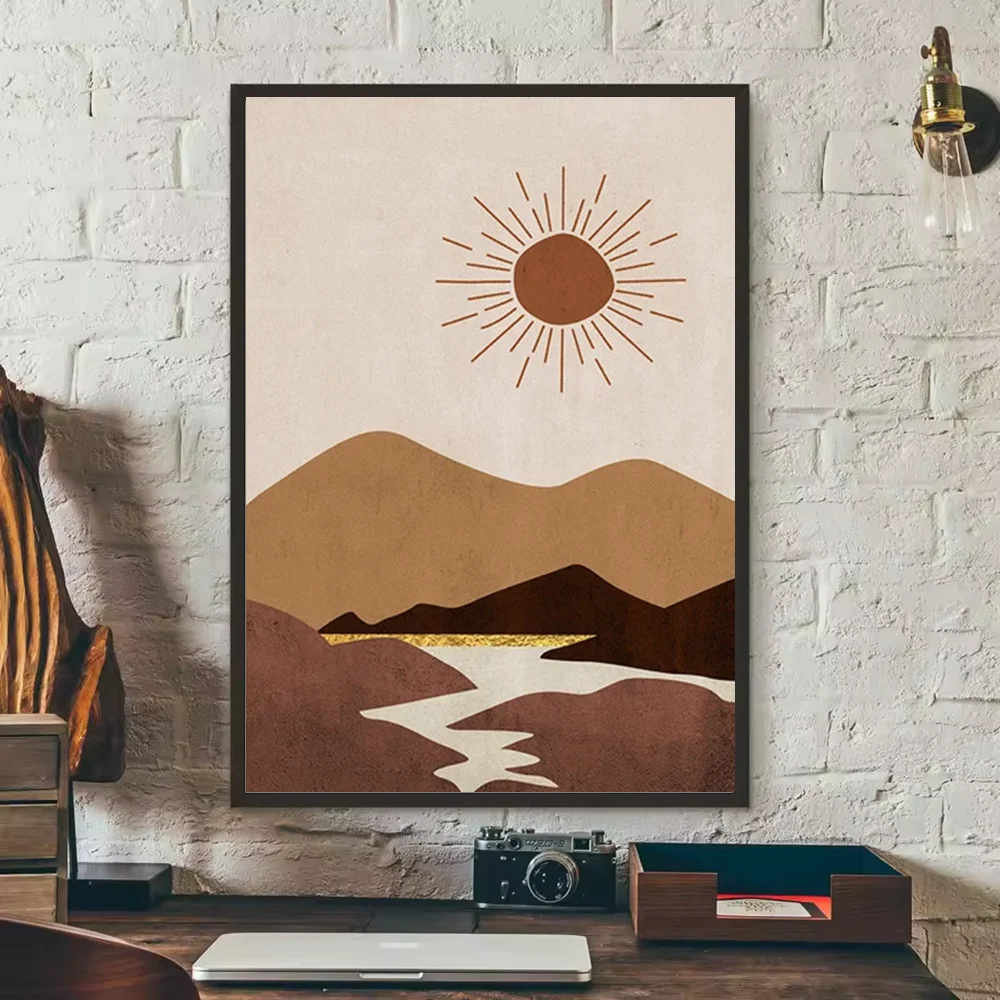 Abstract Sun Moon Woman Wall Poster | HD Waterproof PVC Art Wall Art Poster Peaceful Pleasures Health and Wellness z11 40X50cmNoframe