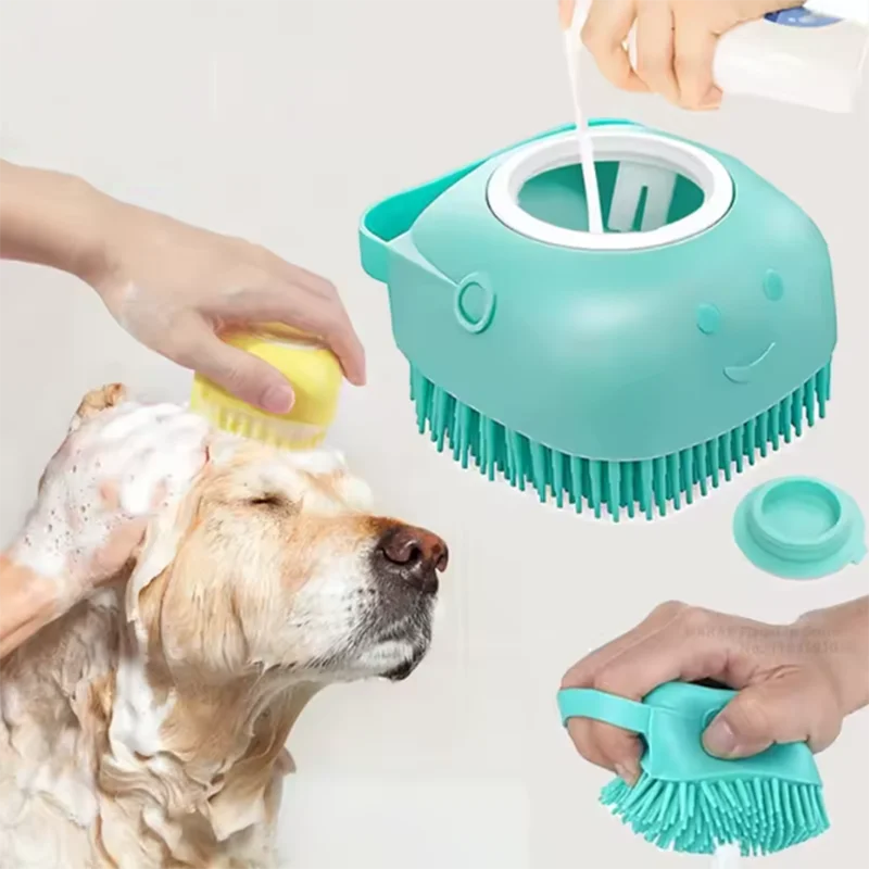 New Bath Massage Brush Bathroom Multifunctional Puppy Big Dog Cat Soft Safety Silicone Pet Accessories for Dogs Cats Tools Peaceful Pleasures Health and Wellness