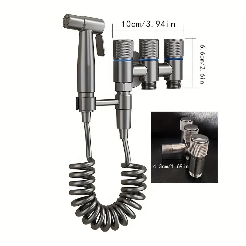 3-in-1 Wall-Mounted Stainless Steel Water Distributor & Spray Gun