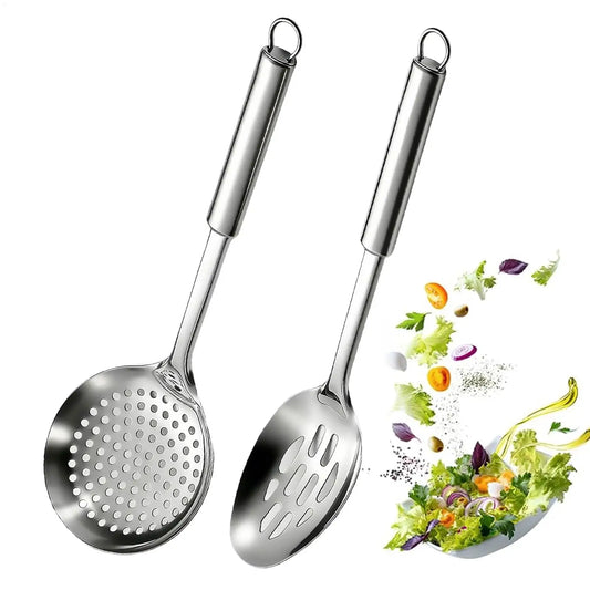 304 Stainless Steel Skimmer & Strainer Spoon Set | Kitchen Tools Kitchen Strainer Set Oasis Select