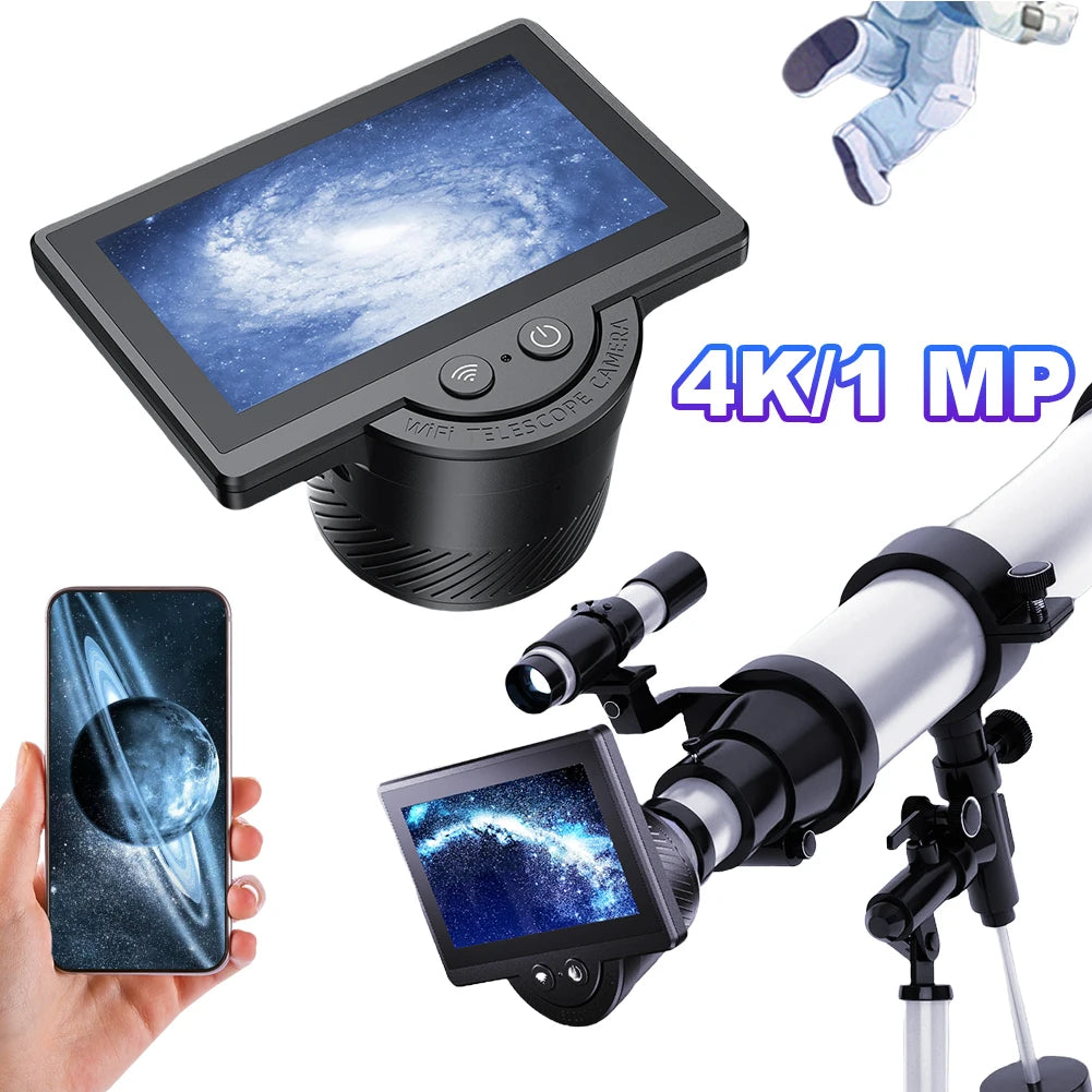WiFi Telescope Camera Eyepiece 1080P Digital Eyepiece with 4.3 Inch IPS Screen for Astronomical Telescope Accessories Peaceful Pleasures Health and Wellness