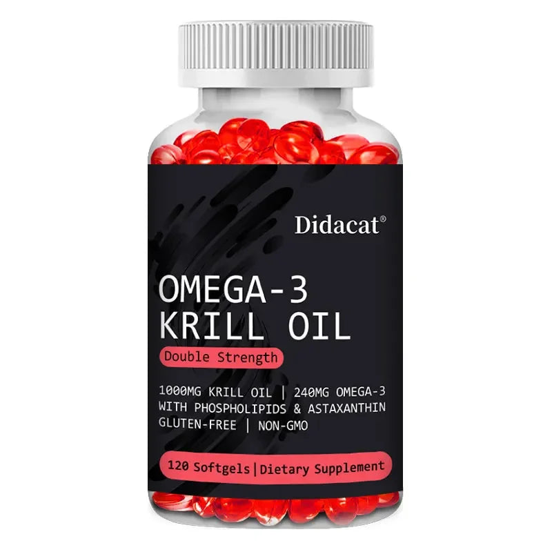 Krill Oil 1000mg Capsules – Astaxanthin, Omega-3 EPA & DHA