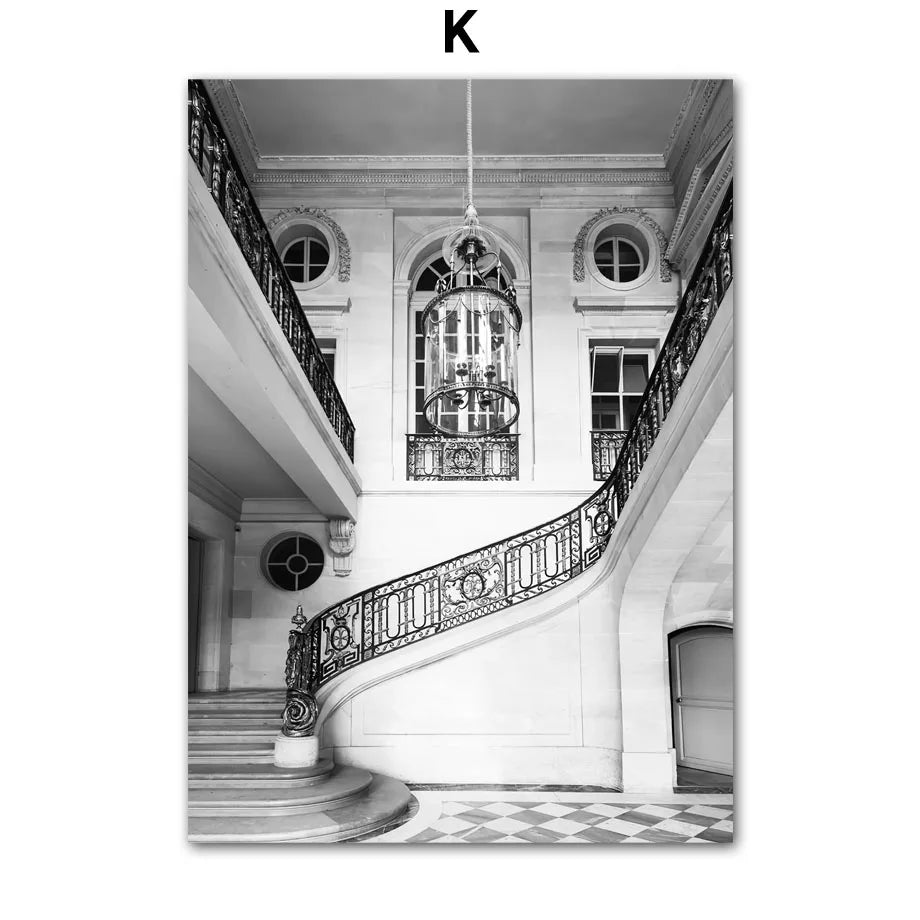 Vintage Car Canvas Wall Art | Nordic Black & White Paris Print