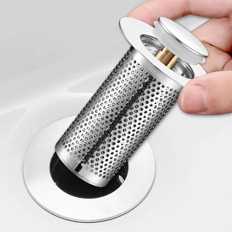 Pop-Up Drain Stopper & Hair Catcher | Stainless Steel Strainer