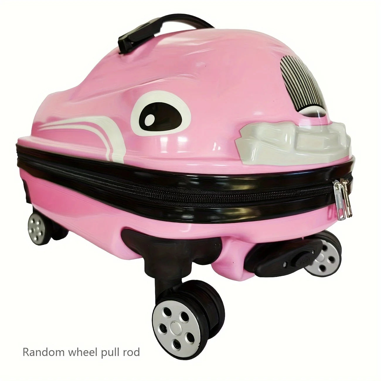 20-Inch Cartoon Car Kids' Pull-Along Suitcase with Spinner Wheels, 88.18LB Capacity, ABS PC Shell, Iron Handle, Zipper Closure Peaceful Pleasures Health and Wellness Pink