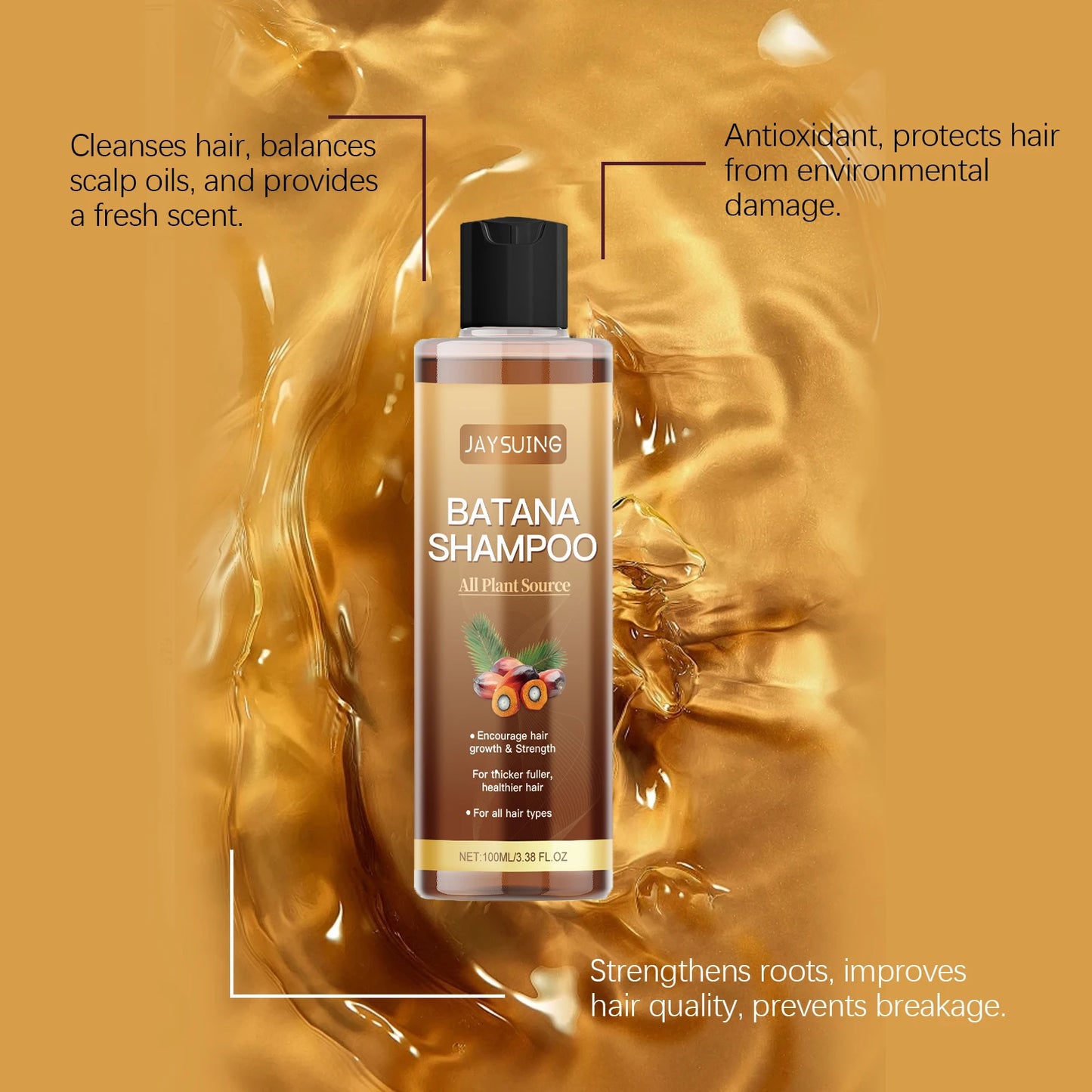 Batana Strengthening Shampoo | Scalp Cleanse, Smooth & Shine