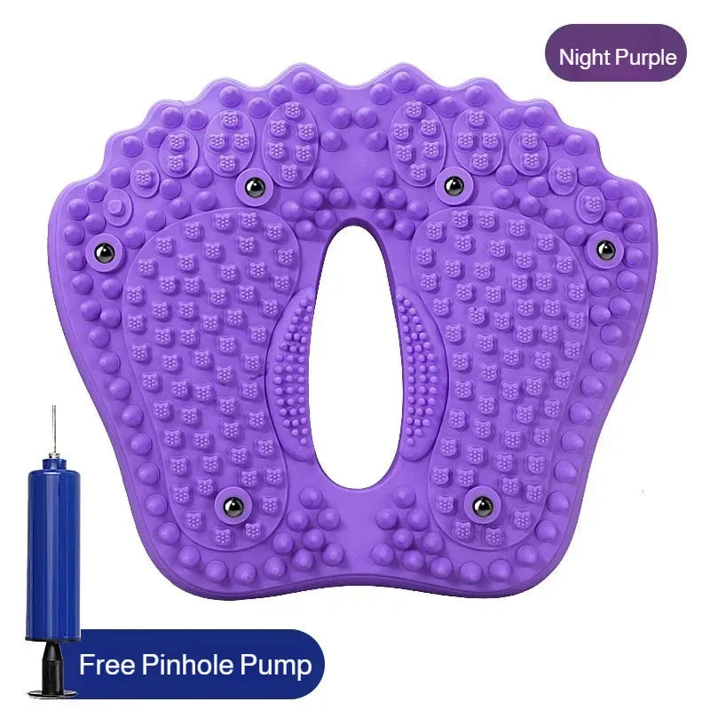 Large Household Inflatable Foot Massager Anti-slip Magnet Stone Stepper Pad Pressure Points in Situ Sports Fitness Equipment Peaceful Pleasures Health and Wellness Purple D