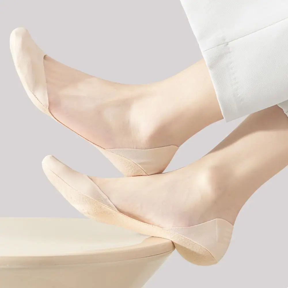 Women's Invisible No-Show Boat Socks 3-Pack | Anti-Slip Cotton