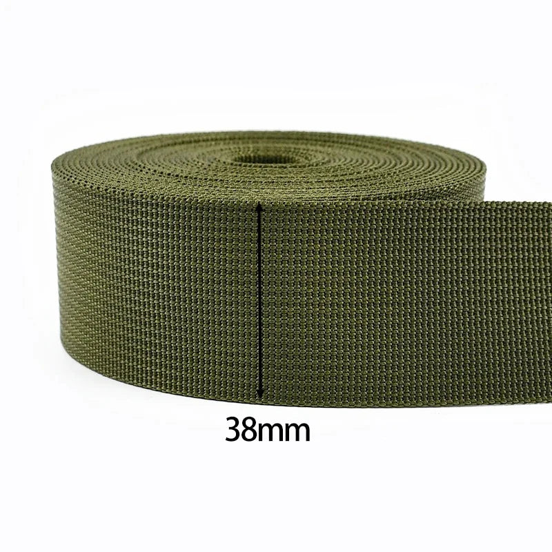 20/25/32/38/50mm ArmyGreen Nylon Webbing for Bag Strap 5Meters Dog Collar Ribbon Tapes Luggage Belt Bias Binding Sewing Trims Peaceful Pleasures Health and Wellness RD109-ArmyGreen-38mm