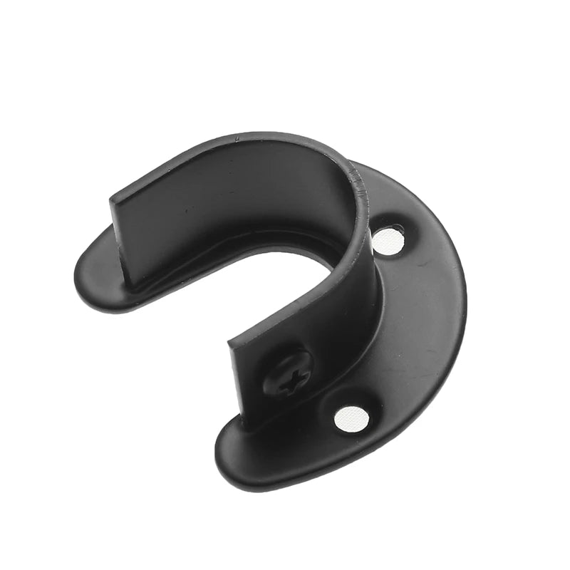 1Pc Stainless Steel Flange Seat Wardrobe Hanger Rod Tube Hook Fixed Support Bracket Seat Fixing Hardware Accessories Curtain Rod Peaceful Pleasures Health and Wellness 2pcs Black 32mm
