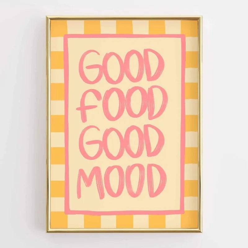 Funny Kitchen Coffee Quote Retro Canvas Wall Art Print