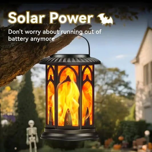 Solar Flickering Flame LED Lantern | Outdoor Hanging Garden Light Solar Outdoor Lantern Oasis Select