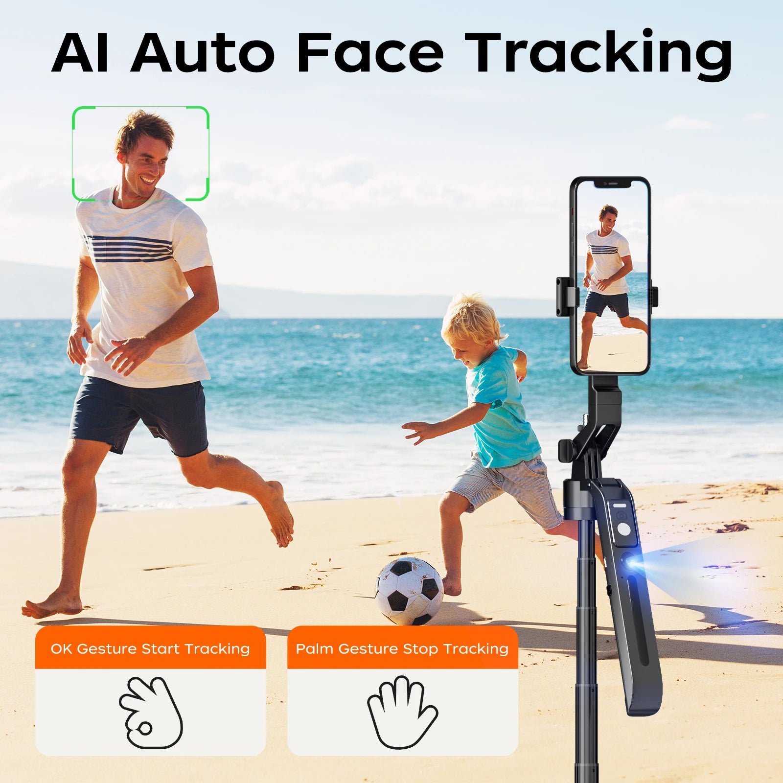 AI Face Tracking Telescopic Gimbal Stabilizer Anti-Shake Telescopic Selfie Stick Tripod Phone Mount for Vlog Video Photography Peaceful Pleasures Health and Wellness