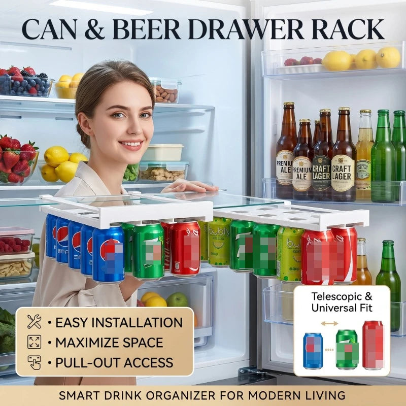 Refrigerator Storage Cabinet Drawer Dish Drainer Beverage Rack Plastic Food Storage Rack Kitchen Organizer Kitchen Accessories Peaceful Pleasures Health and Wellness